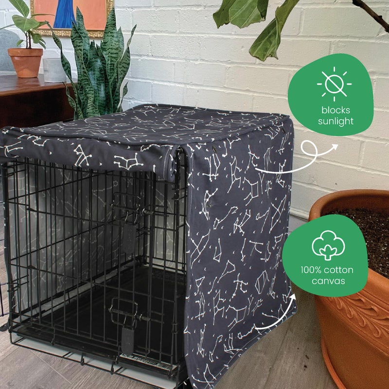 Molly Mutt Rocketman Dog Crate Cover, 100% Cotton Canvas Cover with 2 Roll-Up Panels, Ideal for Dog or Cat Crate, Durable, Washable, and Free of Harmful Chemicals, 30" x 19" x 21" - Image 4